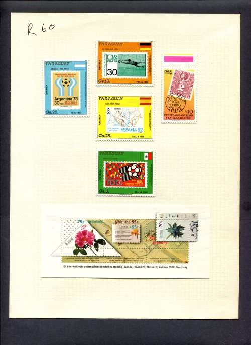 Stamps on Stamps - 5 Stamps + 1 Miniature Sheet Mounted(Hinged) on Album Page