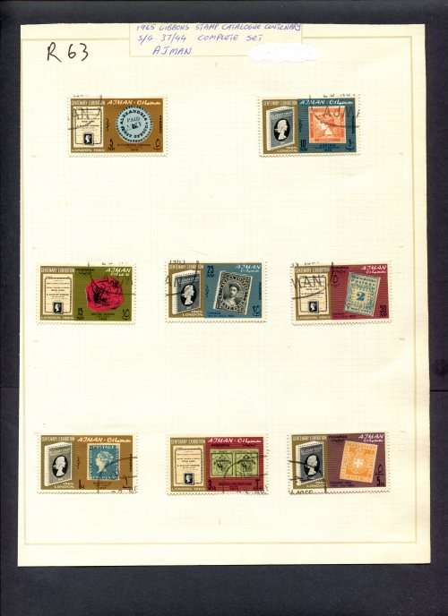 Stamps on Stamps - 8 Stamps Mounted(Hinged) on Album Page