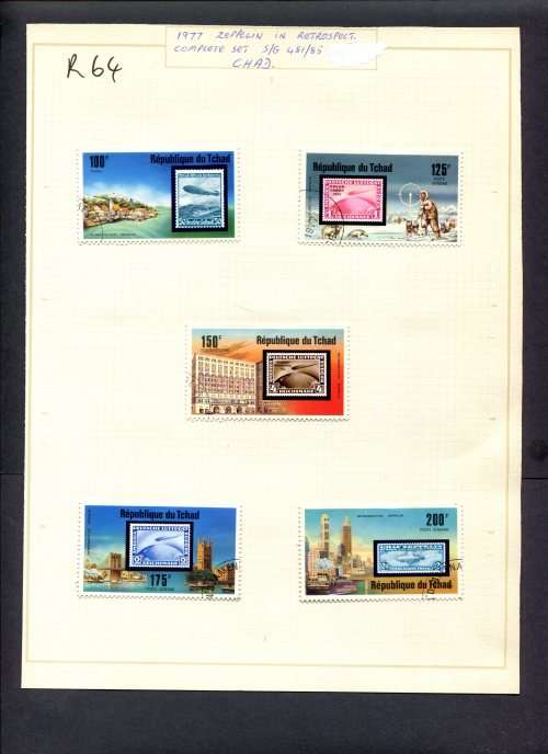 Stamps on Stamps - 5 Stamps Mounted(Hinged) on Album Page