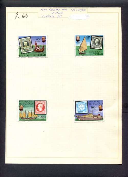 Stamps on Stamps - 4 Stamps Mounted(Hinged) on Album Page