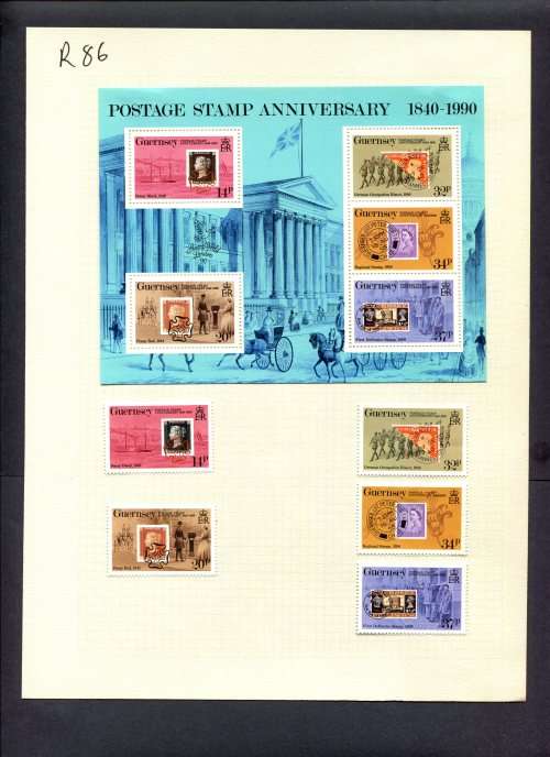 Stamps on Stamps - 5 Stamps + 1 Miniature Sheet  Mounted(Hinged) on Album Page