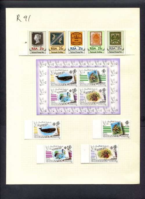 Stamps on Stamps - 9 Stamps + 1 Miniature Sheet  Mounted(Hinged) on Album Page