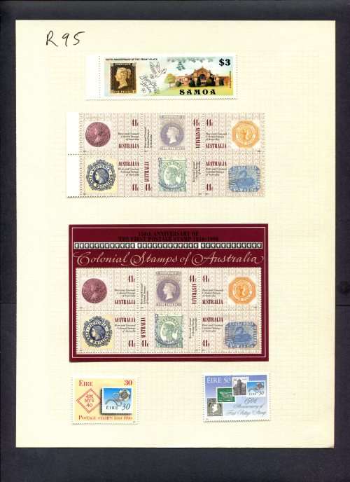 Stamps on Stamps - 9 Stamps + 1 Miniature Sheet  Mounted(Hinged) on Album Page