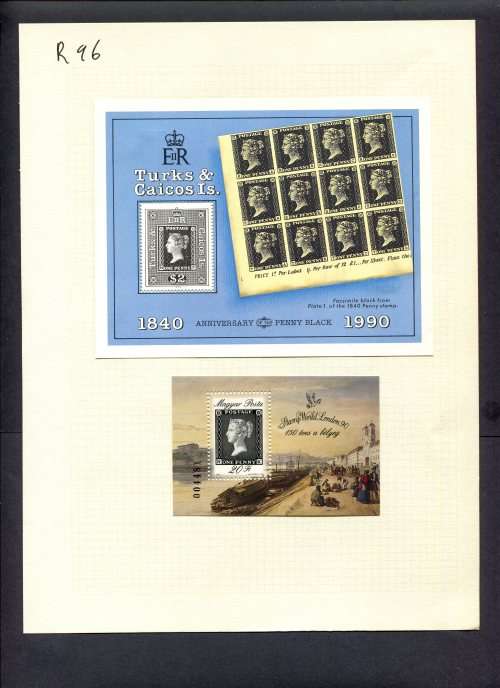 Stamps on Stamps - 2 Miniature Sheets  Mounted(Hinged) on Album Page