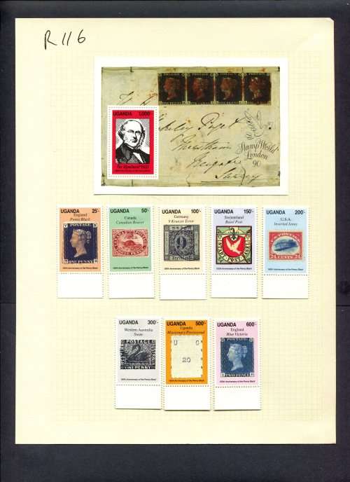 Stamps on Stamps - 8 Stamps + 1 Miniature Sheet  Mounted(Hinged) on Album Page