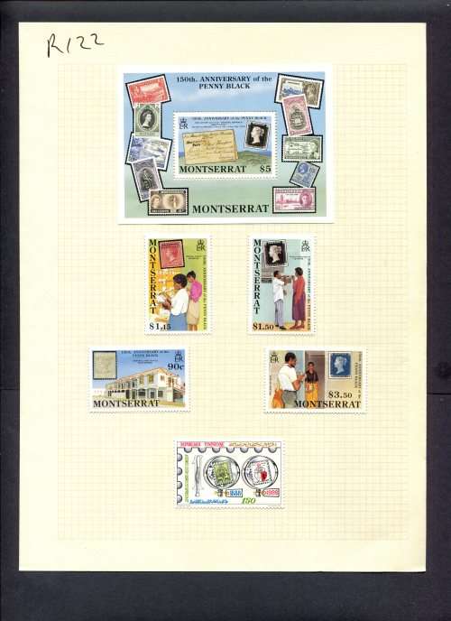 Stamps on Stamps - 5 Stamps  + 1 Miniature Sheet  Mounted(Hinged) on Album Page