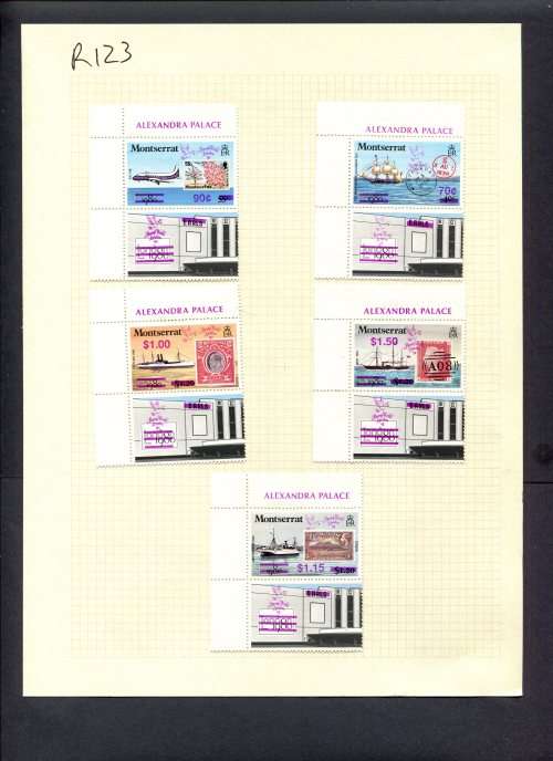 Stamps on Stamps - 5 Stamps Mounted(Hinged) on Album Page