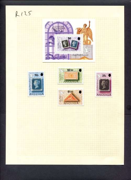 Stamps on Stamps - 4 Stamps + 1 Miniature Sheet  Mounted(Hinged) on Album Page