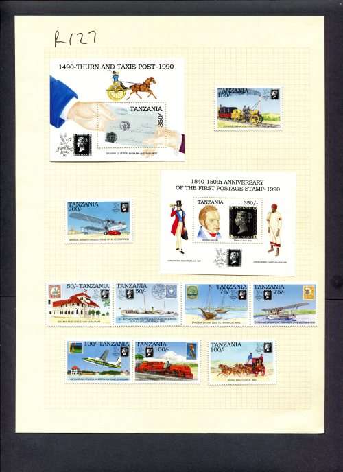 Stamps on Stamps - 9 Stamps + 2 Miniature Sheets  Mounted(Hinged) on Album Page