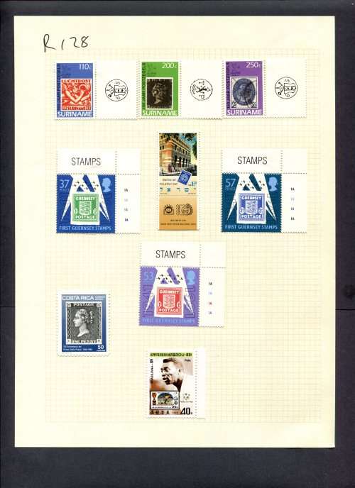 Stamps on Stamps - 9 Stamps Mounted(Hinged) on Album Page