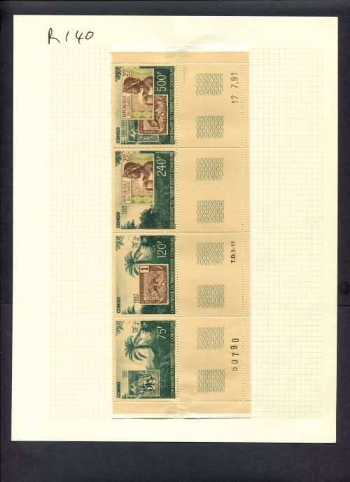 Stamps on Stamps - 4 Stamps  Mounted(Hinged) on Album Page