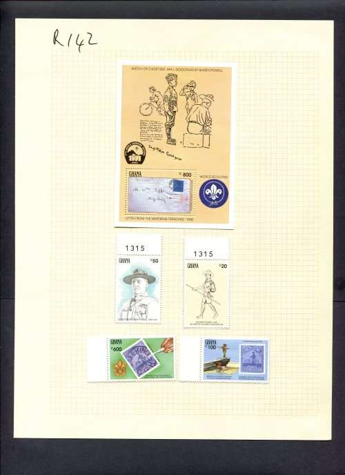 Stamps on Stamps - 4 Stamps + 1 Miniature Sheet  Mounted(Hinged) on Album Page