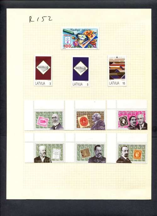 Stamps on Stamps - 10 Stamps Mounted(Hinged) on Album Page
