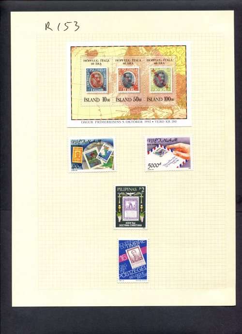Stamps on Stamps - 4 Stamps + 1 Miniature Sheet Mounted(Hinged) on Album Page