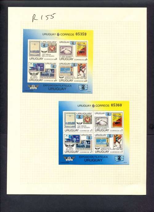Stamps on Stamps - 2 Miniature Sheets Mounted(Hinged) on Album Page