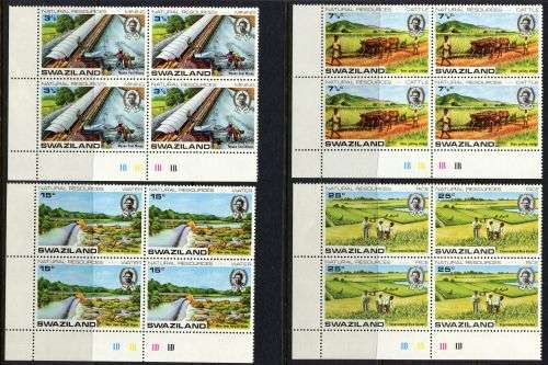 Swaziland - Set of 4 Control Blocks of 4 - 1973 - MNH