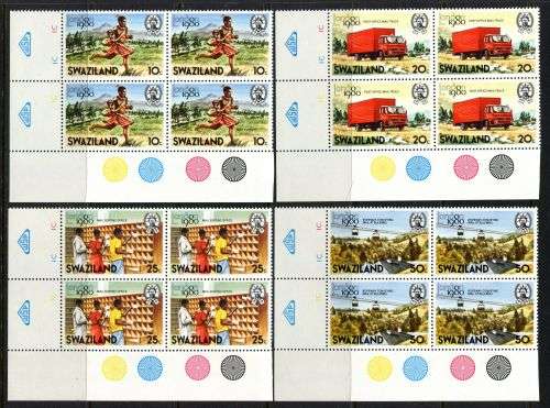 Swaziland - Set of 4 Control Blocks of 4 - 1980 - MNH