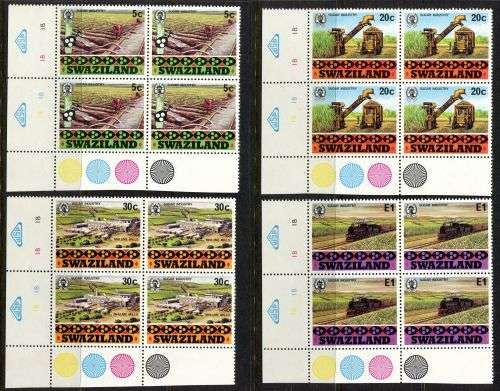 Swaziland - Set of 4 Control Blocks of 4 - 1982 - MNH