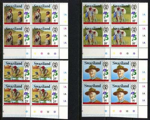 Swaziland - Set of 4 Control Blocks of 4 - 1982 - MNH