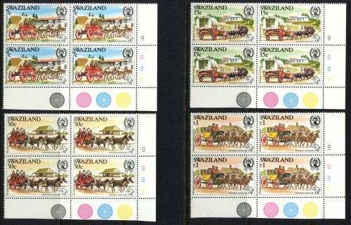 Swaziland - Set of 4 Control Blocks of 4 - 1984 - MNH