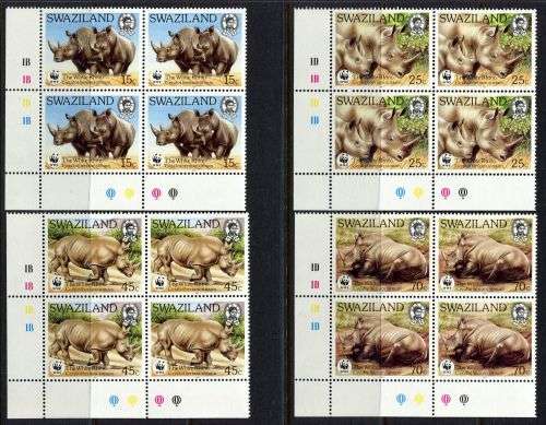 Swaziland - Set of 4 Control Blocks of 4 - 1987 - MNH