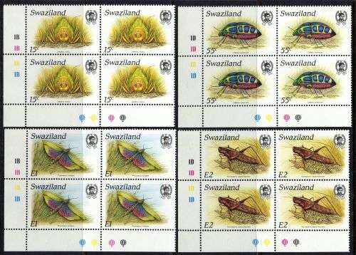 Swaziland - Set of 4 Control Blocks of 4 - 1988 - MNH