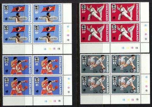 Swaziland - Set of 4 Control Blocks of 4 - 1988 - MNH