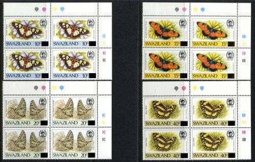 Swaziland - Set of 4 Control Blocks of 4 - 1990 - MNH