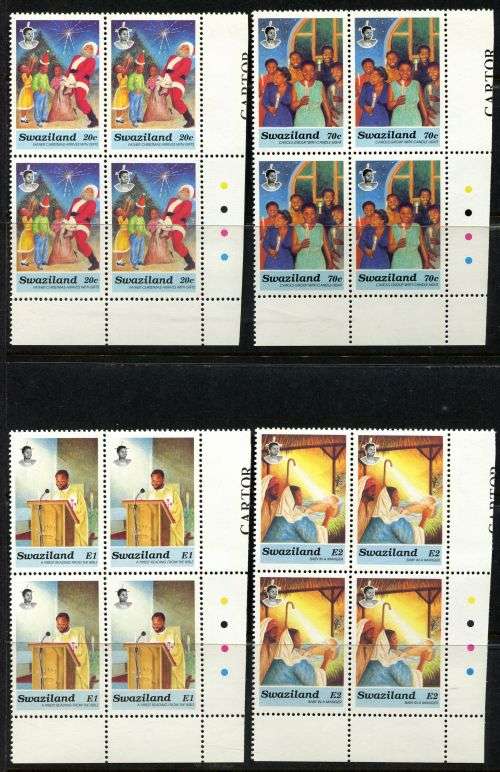 Swaziland - Set of 4 Control Blocks of 4 - 1991 - MNH