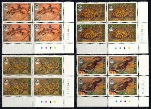 Swaziland - Set of 4 Control Blocks of 4 - 1992 - MNH