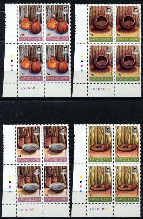 Swaziland - Set of 4 Control Blocks of 4 - 1993 - MNH