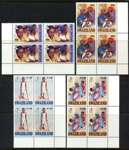 Swaziland - Set of 4 Corner Blocks of 4 - 1996 - MNH
