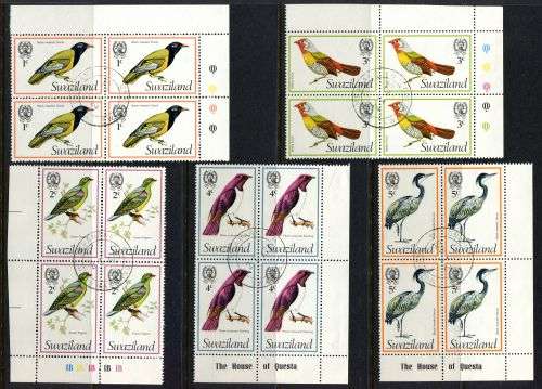 Swaziland - Birds - 13 Blocks of 4 - 1976 - Used(CTO)