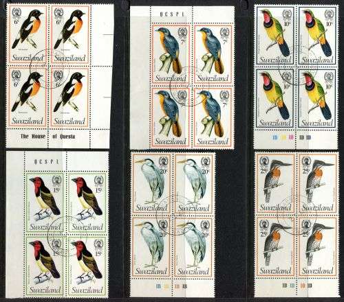 Swaziland - Birds - 13 Blocks of 4 - 1976 - Used(CTO)