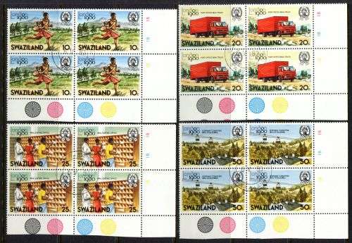 Swaziland - Set of 4 Control Blocks of 4 - 1980 - Used(CTO)