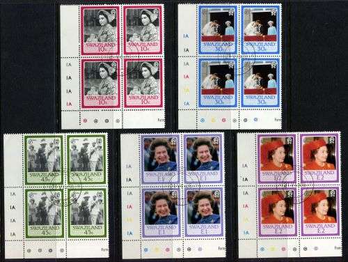 Swaziland - Set of 5 Control Blocks of 4 - 1986 - Used(CTO)