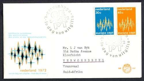 Netherlands - FDC - 1972