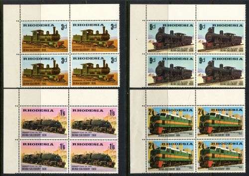 Rhodesia - Set of 4 Corner Blocks of 4 - 1969 - MNH