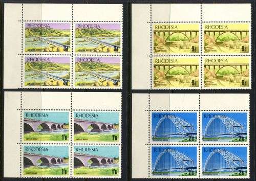 Rhodesia - Set of 4 Corner Blocks of 4 - 1969 - MNH