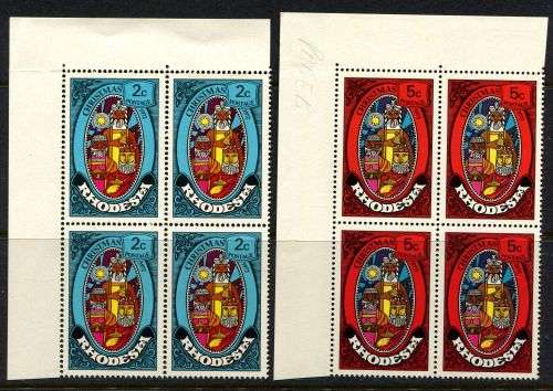 Rhodesia - 2 Corner Blocks of 4 - 1972 - MNH