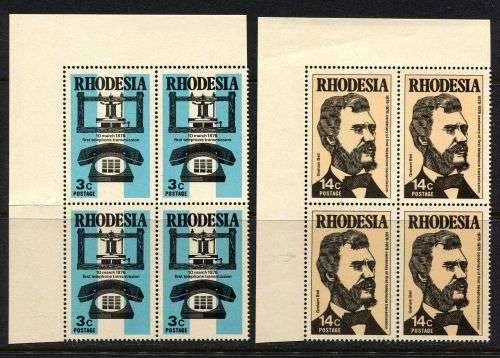 Rhodesia - Set of 2 Corner Blocks of 4 - 1976 - MNH