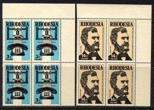 Rhodesia - Set of 2 Corner Blocks of 4 - 1976 - MNH