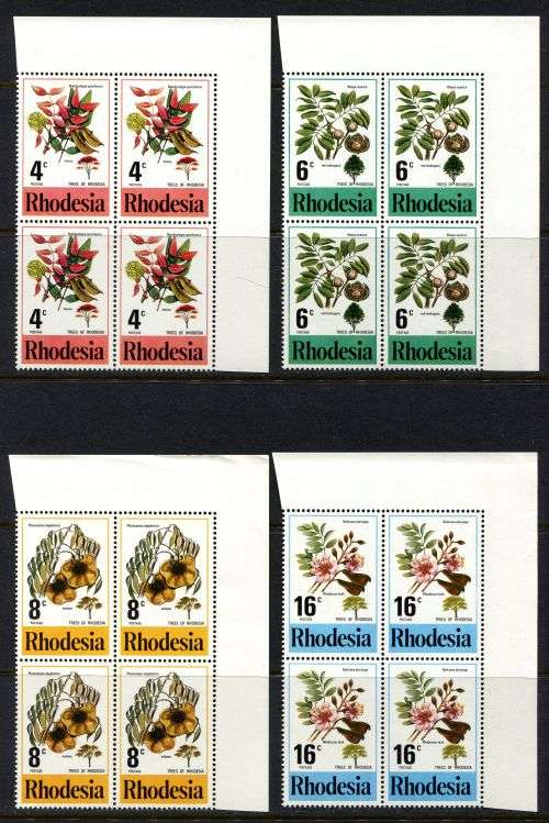Rhodesia - Set of 4 Corner Blocks of 4 - 1976 - MNH