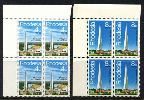 Rhodesia - Set of 2 Corner Blocks of 4 - 1978 - MNH