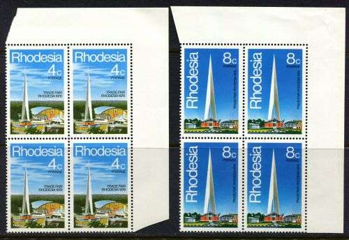 Rhodesia - Set of 2 Corner Blocks of 4 - 1978 - MNH