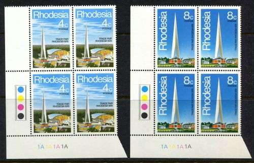 Rhodesia - Set of 2 Control Blocks of 4 1A - 1978 - MNH