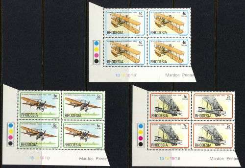 Rhodesia - Set of 6 Control Blocks of 4 1B - 1978 - MNH