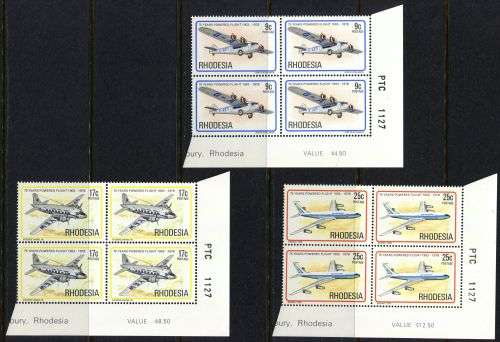 Rhodesia - Set of 6 PTC Blocks of 4 - 1978 - MNH