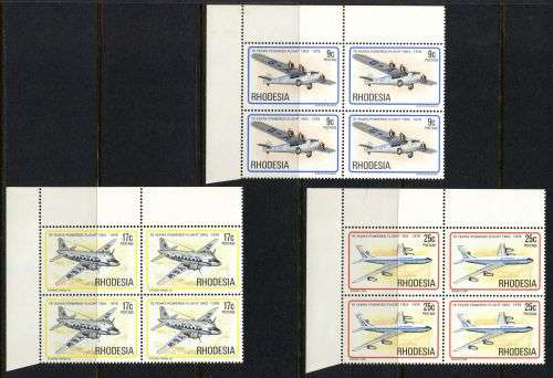 Rhodesia - Set of 6 Corner Blocks of 4 - 1978 - MNH - Some Toning