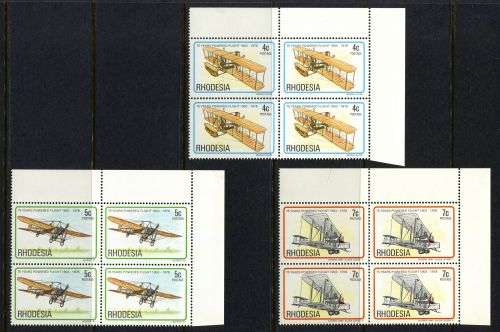 Rhodesia - Set of 6 Corner Blocks of 4 - 1978 - MNH - Some Toning